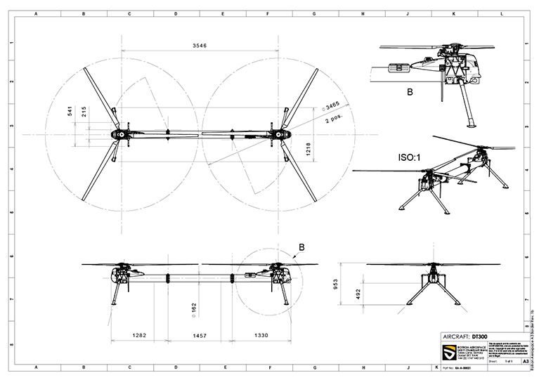 DT-300 Technical drawing